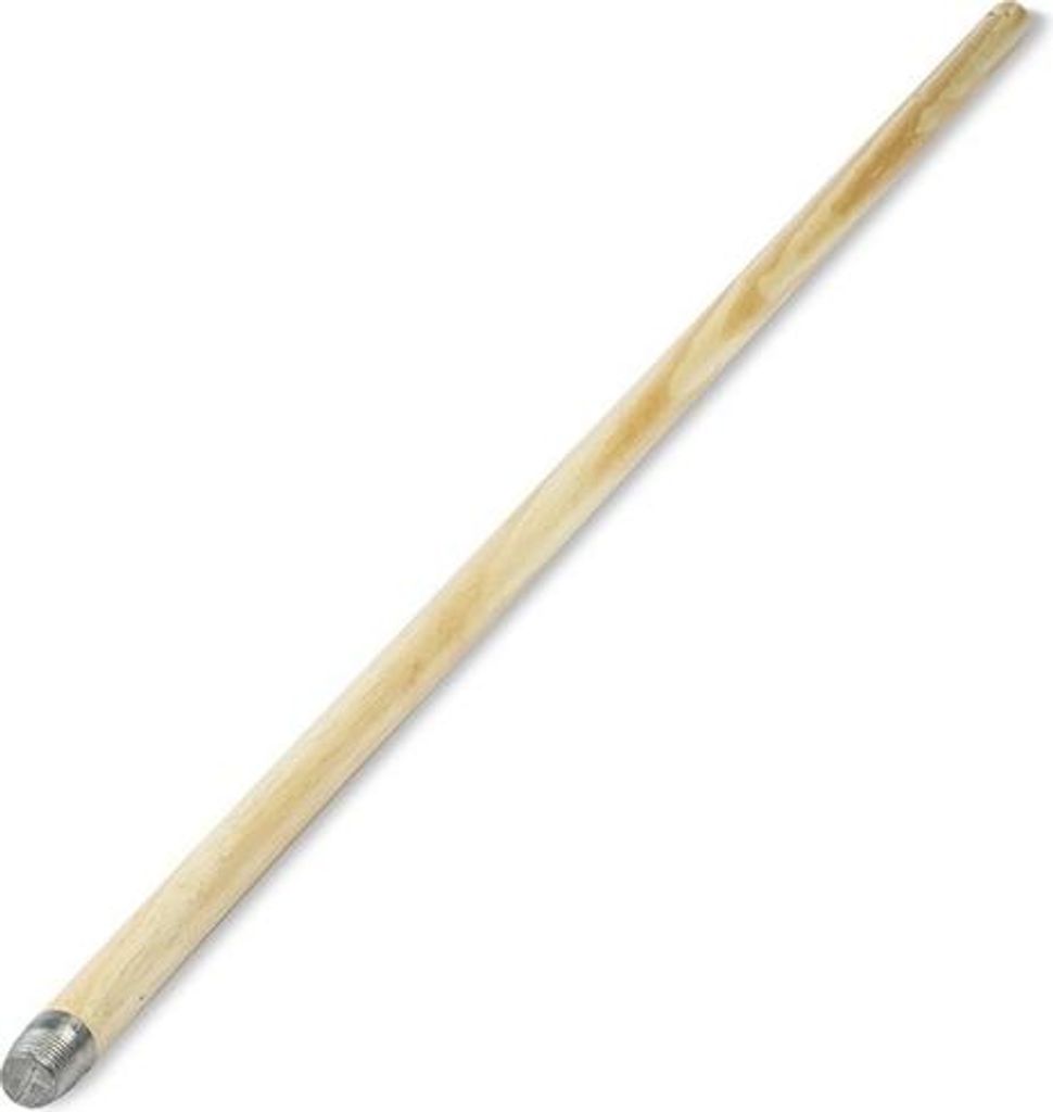 Holzbesenstiel mit Metallkappe, 140 cm, Schraubgewinde Ø 23 mm, für Besen und Mopaufsätze
