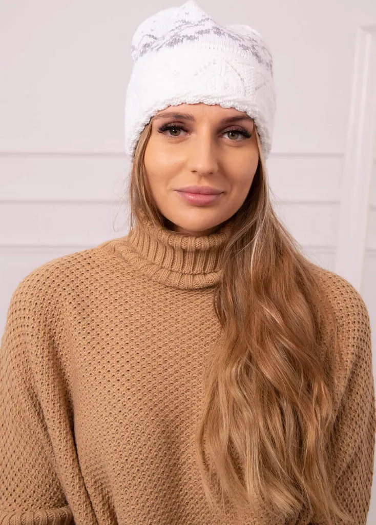 Kesi Kira: Berretto da Donna in Maglia Bianco-Grigio - Qualità Top