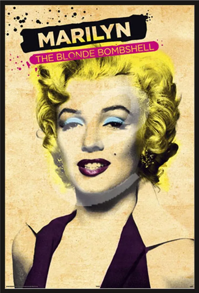 Décoration murale salon Marilyn Monroe poster avec cadre noir amovible