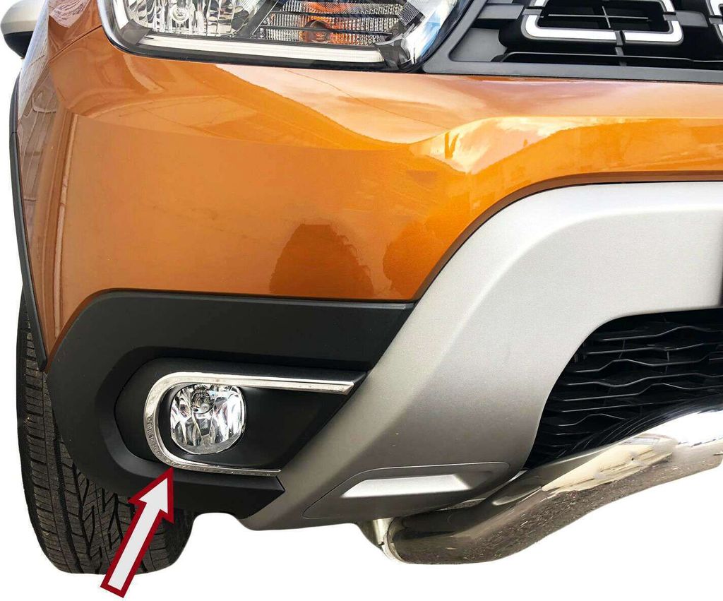 EDELSTAHL NEBELSCHEINWERFER RAHMEN CHROM für DACIA DUSTER II | ab 2018-