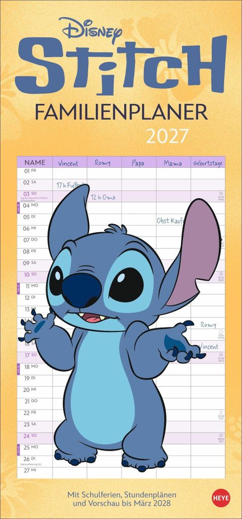 Stitch Familienplaner 2027 Produktbild 