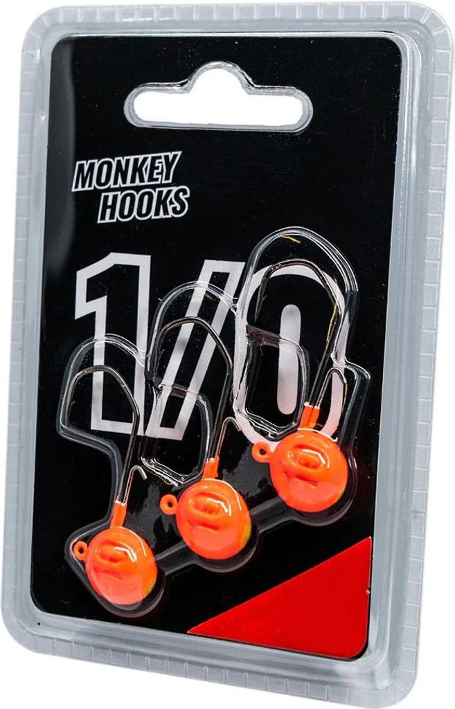 MONKEY LURES Monkey Hooks 1/0, Jighaken, Orange Gelb, 7g, MH10OG07