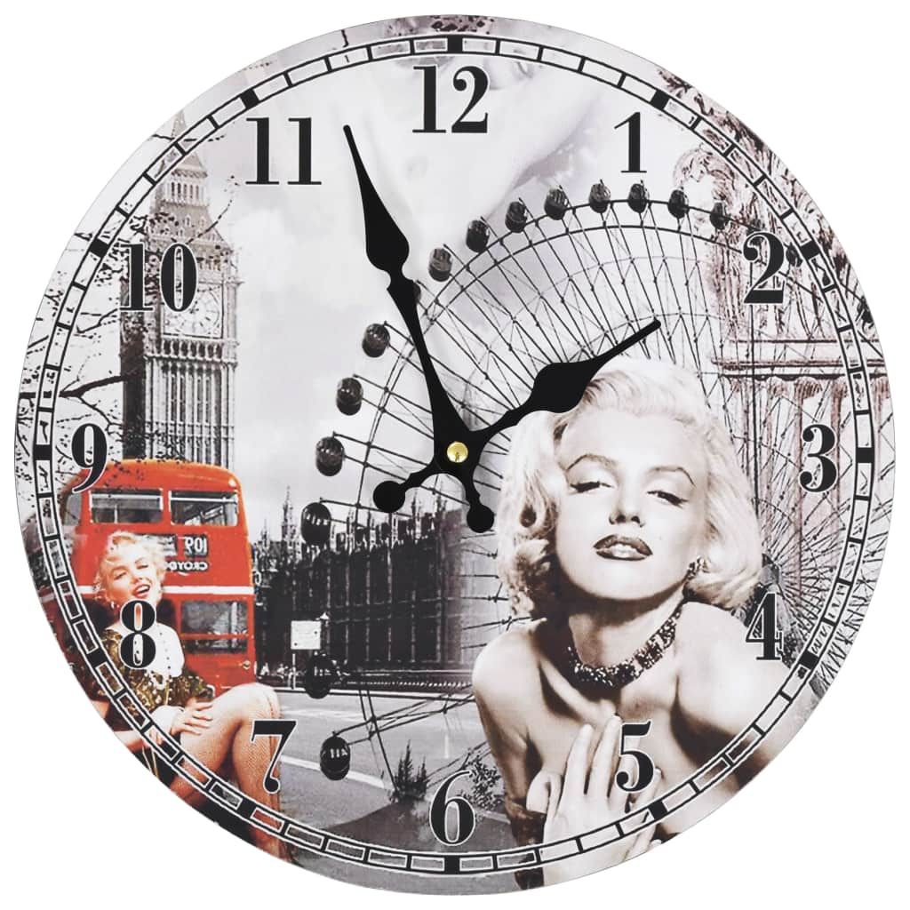 vidaXL Wanduhr Vintage Marilyn Monroe 30 cm Produktbild 