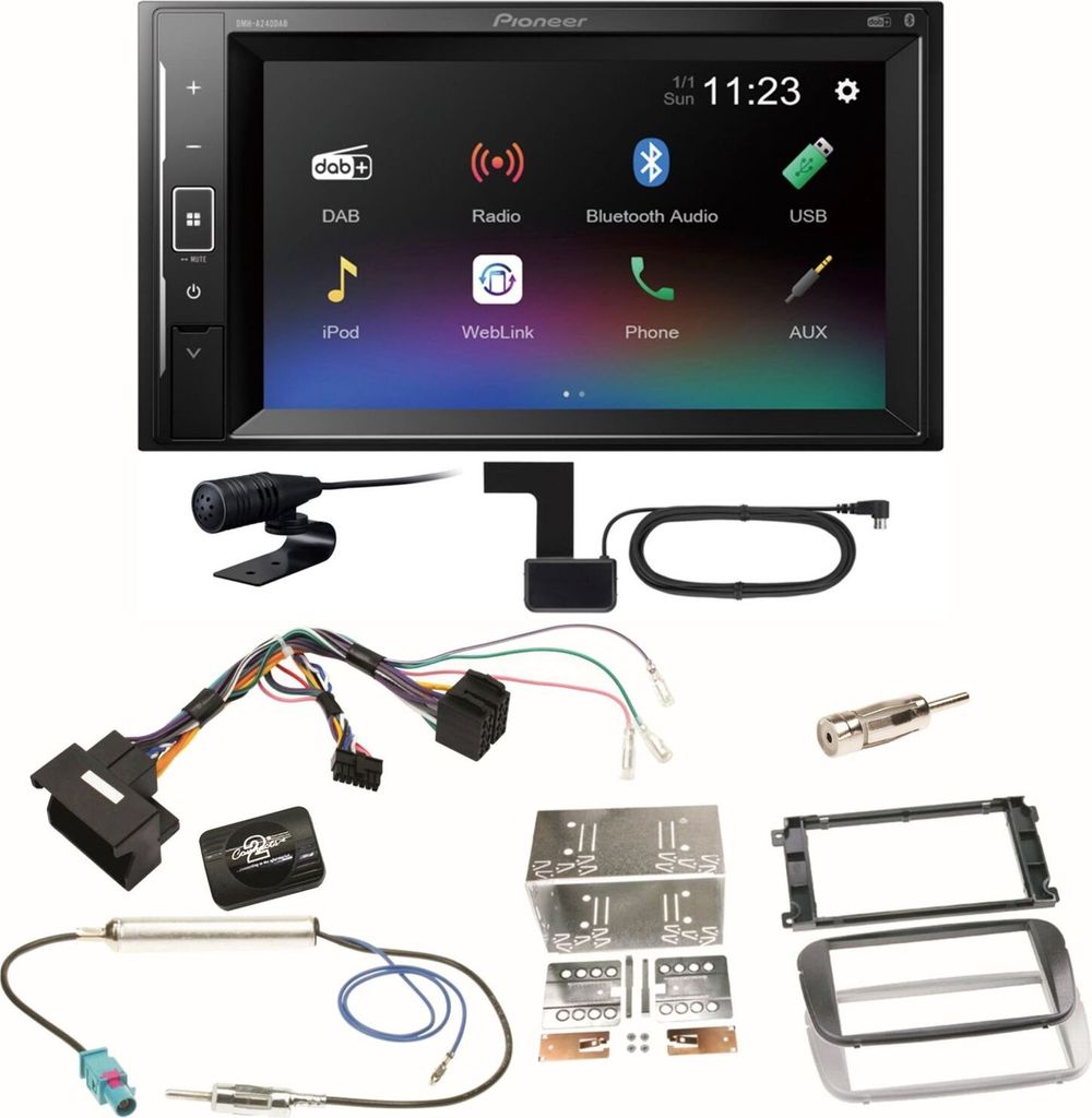 Pioneer DMH-A240DAB DAB+ Bluetooth Einbauset für Ford Focus Produktbild 