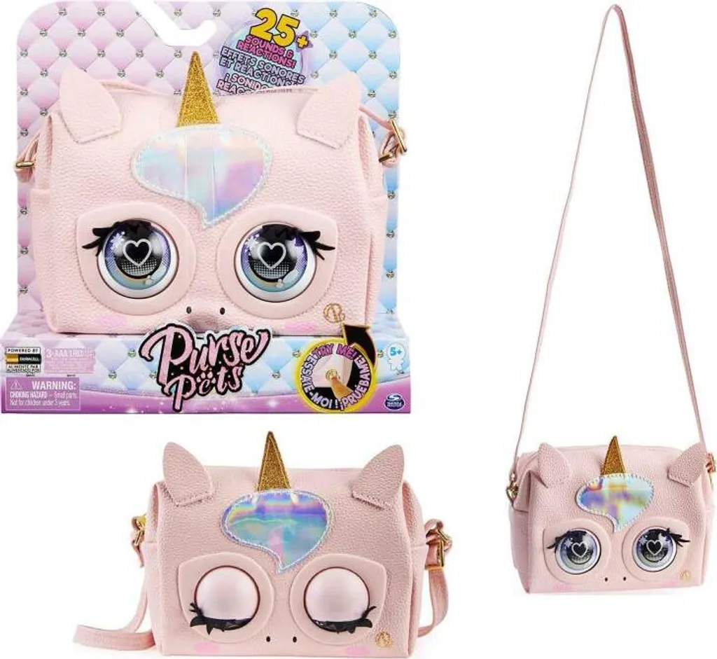Sac à main licorne interactif pour sorties et jeux de rôle de fille