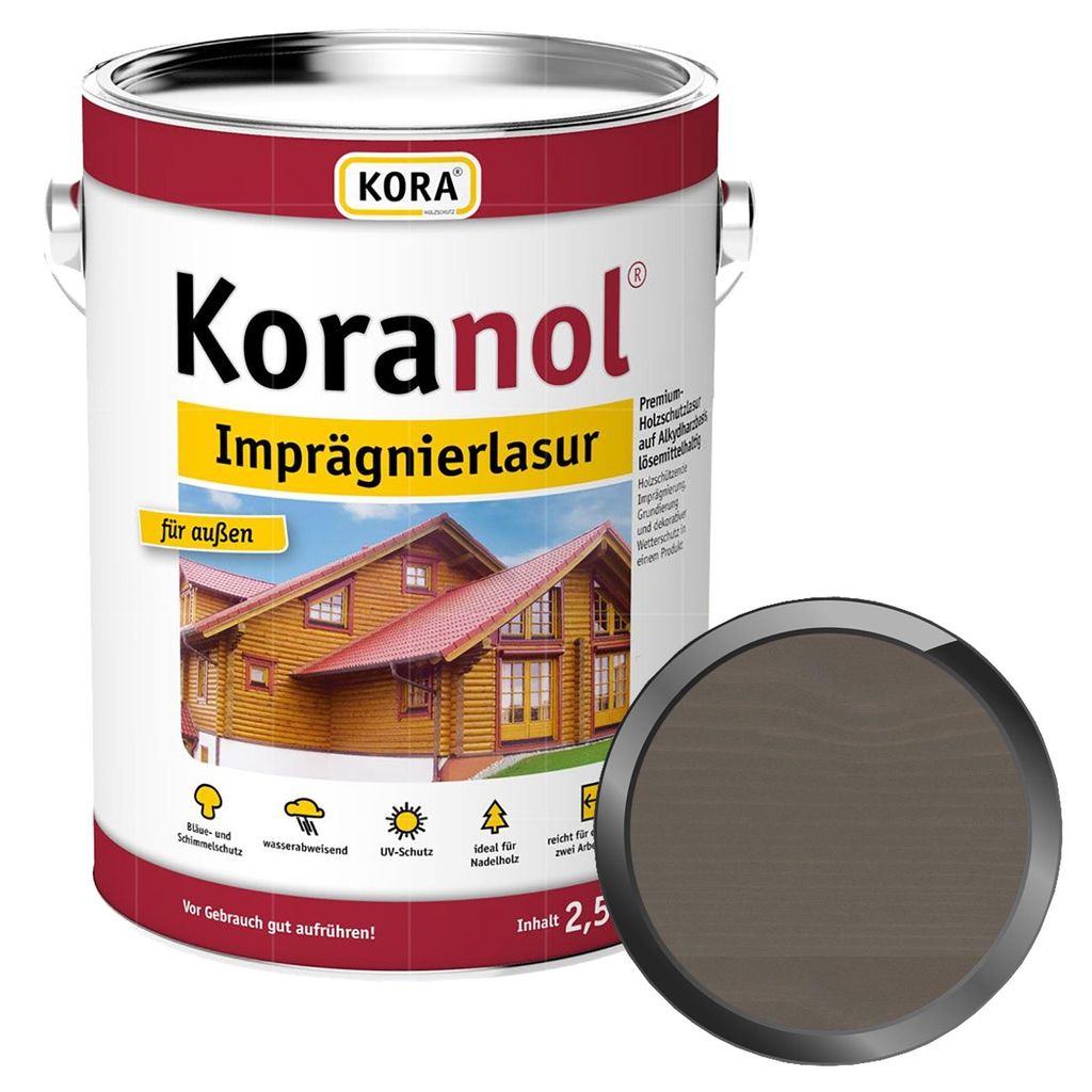 KORA Koralan Imprägnierlasur 2.5 Liter Granit Produktbild 
