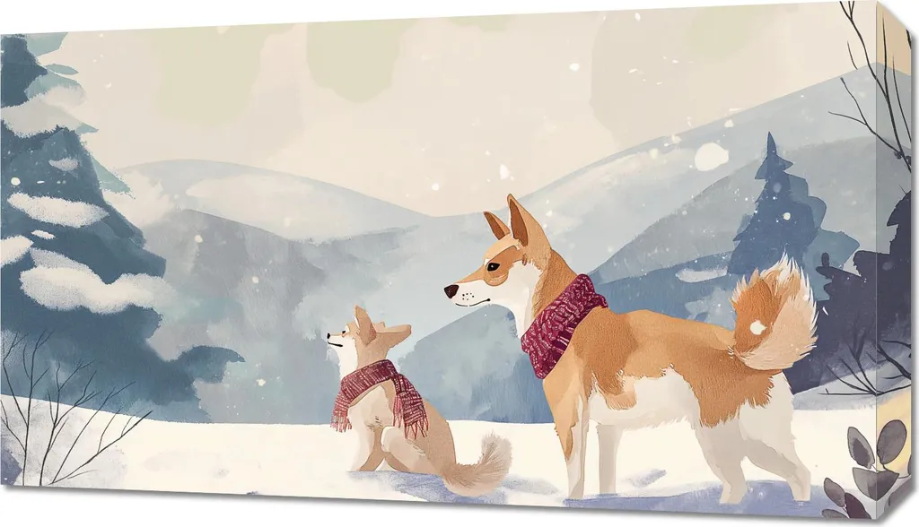 Quadro 70x40 cm Compagni della neve - 1