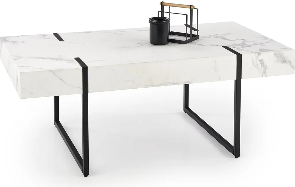 Banc de salon moderne Blanca - Assise design en tissu et métal 120cm