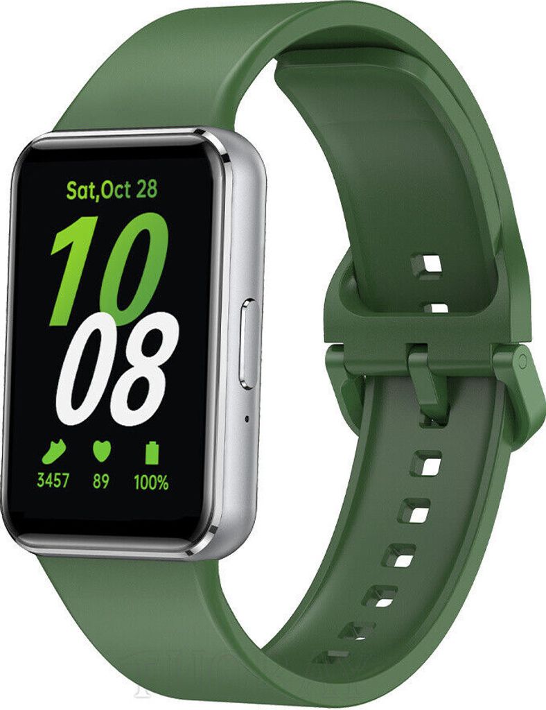 Strap-it Smartwatch Silikonarmband mit Schnalle – passend für Samsung Galaxy Fit 3 (Grün)
