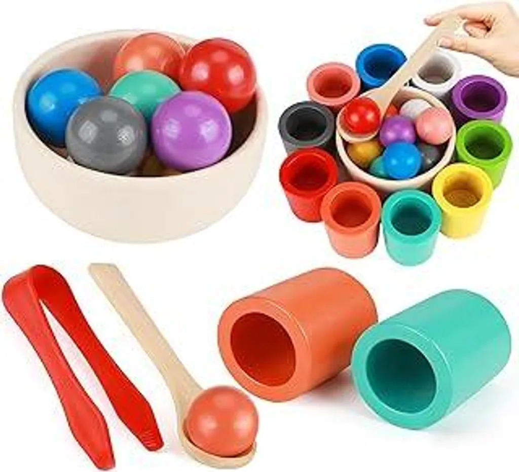 Gioco Montessori Ordinamento Colori: Regalo Legno Bimbi 3+ Anni