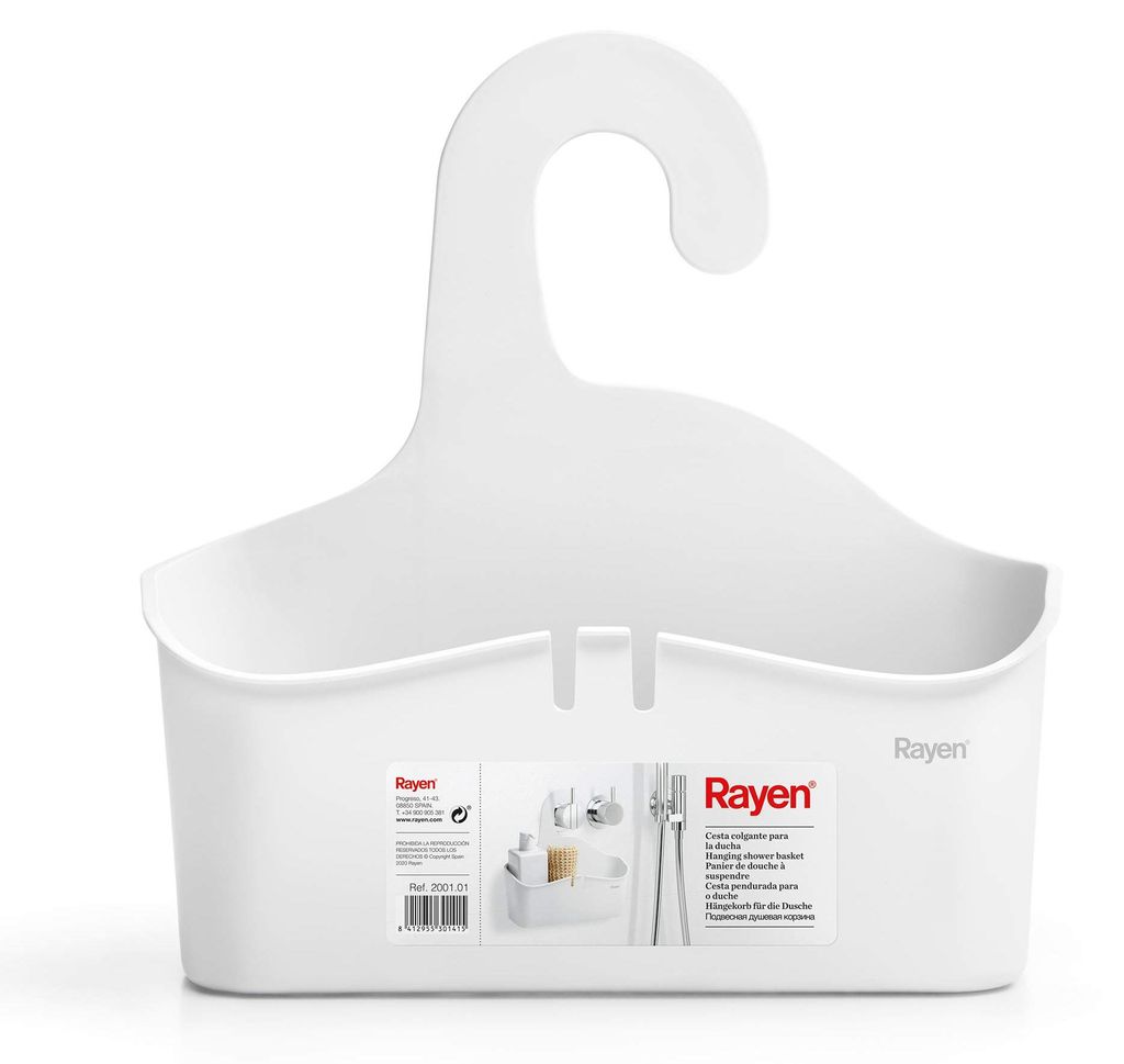 Rayen Duschkorb, Weiß, 28 x 8 x 28 cm, Robustes Produktbild 