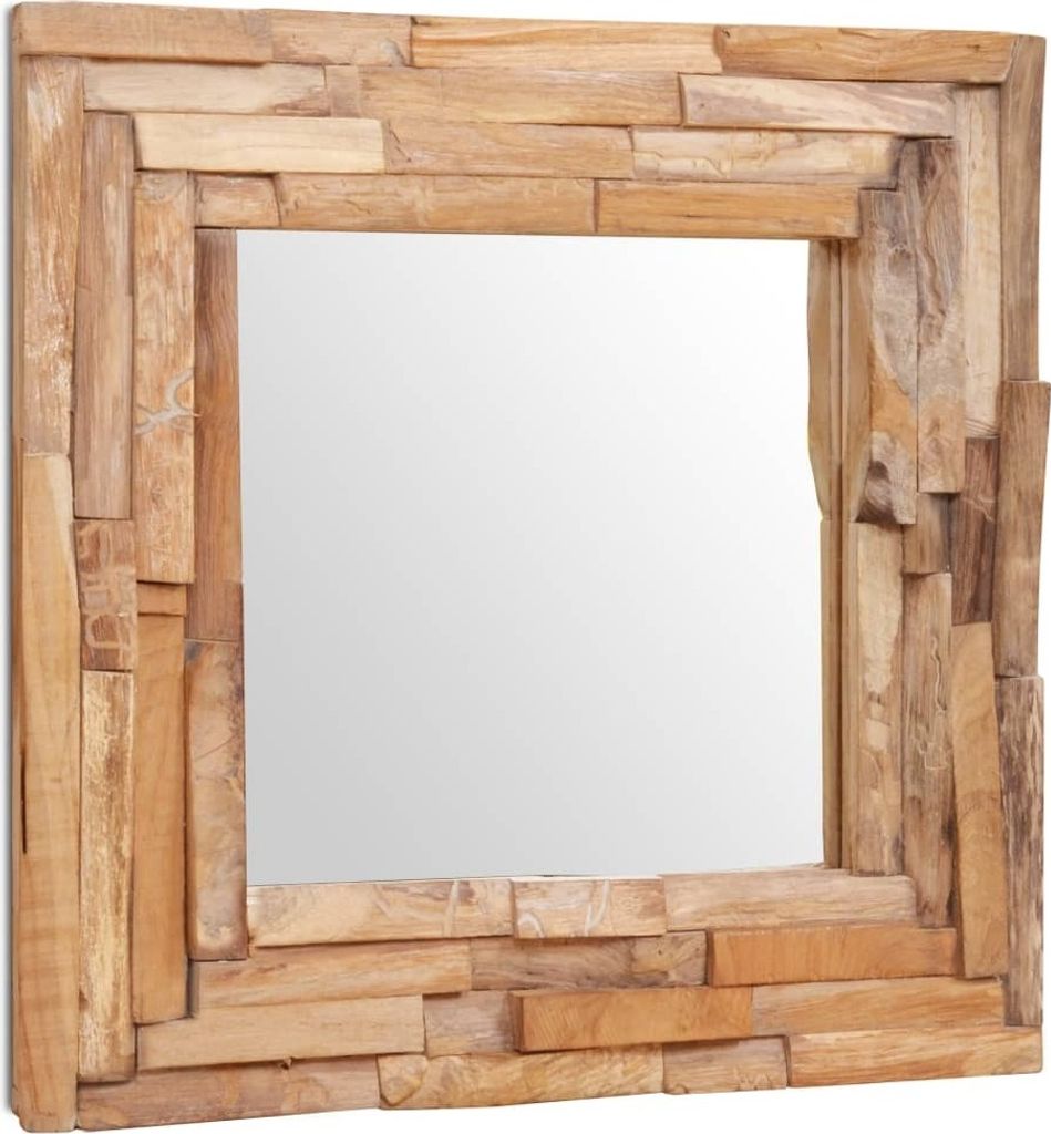 vidaXL Dekorativer Spiegel Teak 60 x 60 cm Quadratisch