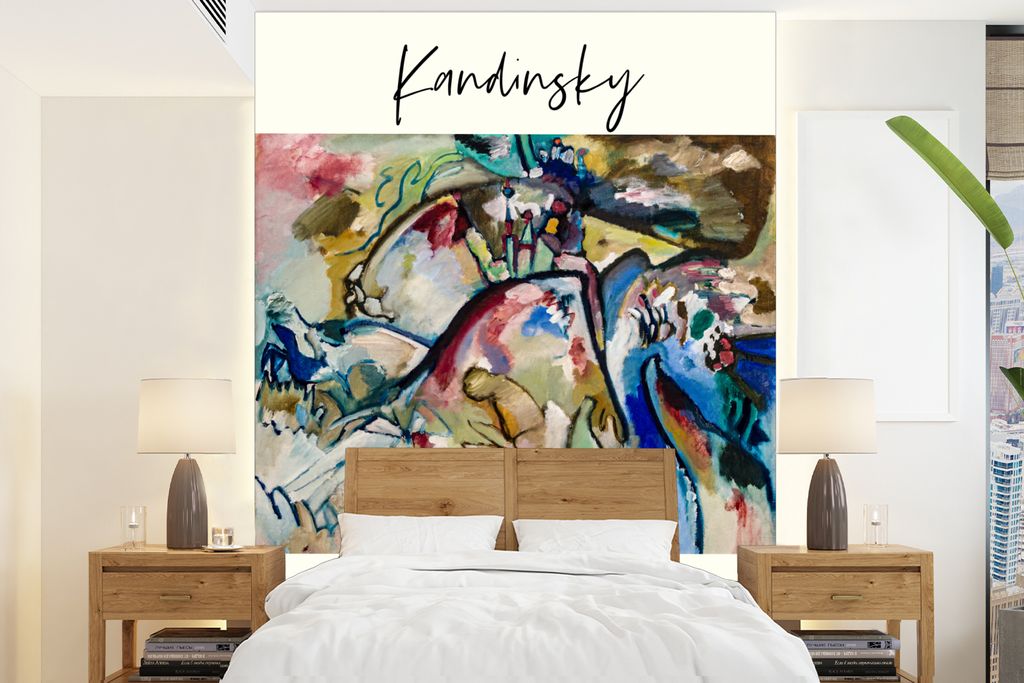 MuchoWow Fototapete für Wohnzimmer oder Schlafzimmer Wandtapete Vinyl Motivtapete Kunst - Abstrakt - Kandinsky - 160x220 cm - Bildschirmhintergrund