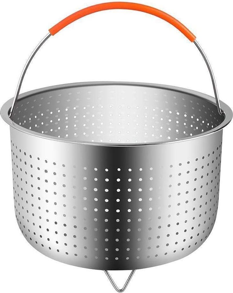 Dämpfkorb Edelstah, Dämpfeinsatz Instant Topf Zubehör Edelstahl Dampfeinsatz Mit Silikon Griff Fit Schnellkochtopf Instant Pot für Töpfe, Koch...