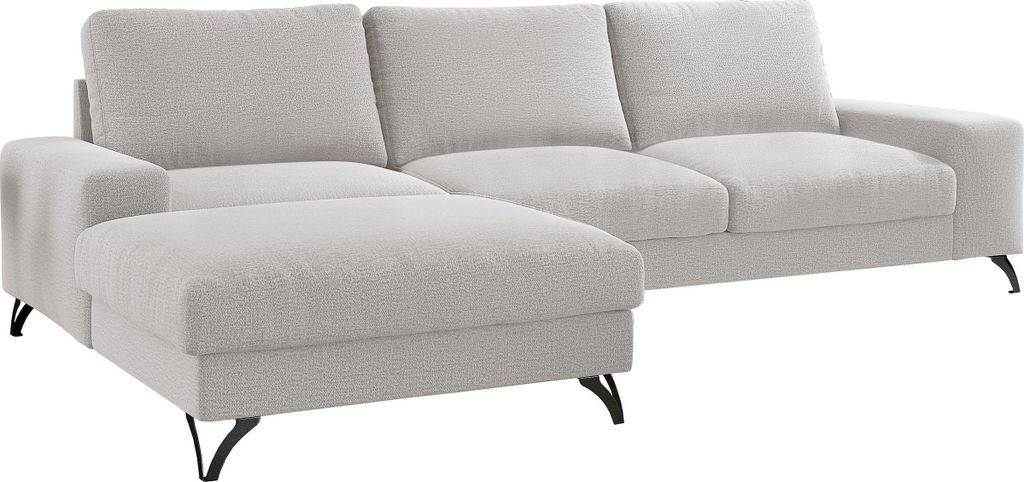 MIRJAN24 Ecksofa Flavio, Polsterecke mit Bettkasten und Schlaffunktion, Stilvoll Eckcouch (Seite: Links - L1F+L2F+R4, Farbe: Verita 80)