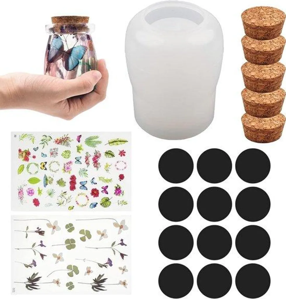 Lot de bouchons en liège et silicone pour pots de conservation artisanale