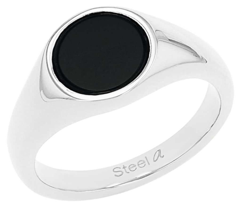 Amor Ring Edelstahl Unisex Damen Herren Ringe, Schwarz, Kommt in Schmuck Geschenk Box, 2037297