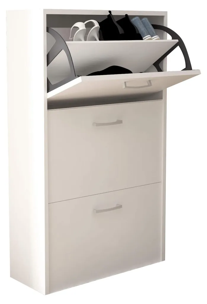 Meuble à chaussures bois blanc Ilenia 3 portes : stop au désordre !