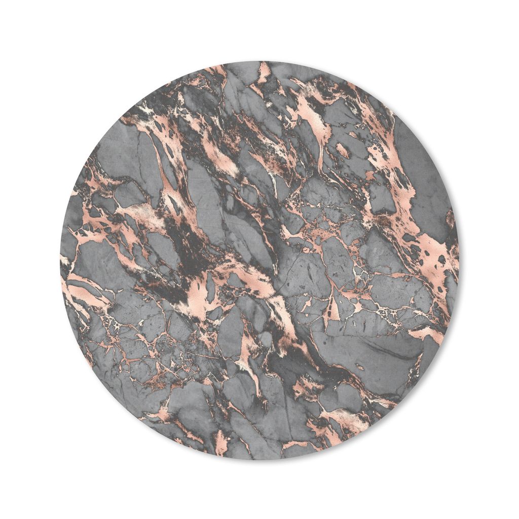 MuchoWow Mauspad Mousepad Marmor - Grau - Gold - Strukturiert - Marmoroptik - Luxus 50x50 cm - Mousepads - Maus Mat - Pad - Mausunterlage - Vinyl