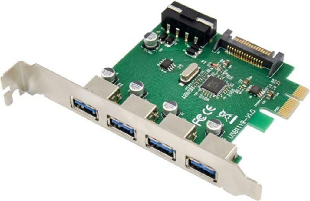 MicroConnect PCIe-Karte mit 4 USB 3.0-Anschlüssen