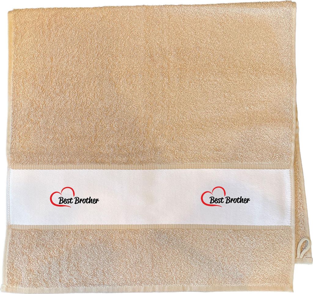 Huuraa Handtuch Best Brother Heart 50x100cm Sand Baumwolle Handtuch Geschenkidee