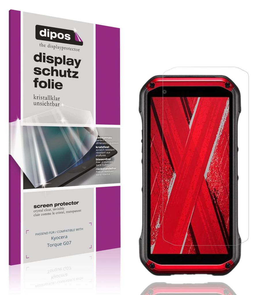 4x Schutzfolie für Kyocera Torque G07 klar Displayschutzfolie Folie Display Schutz dipos