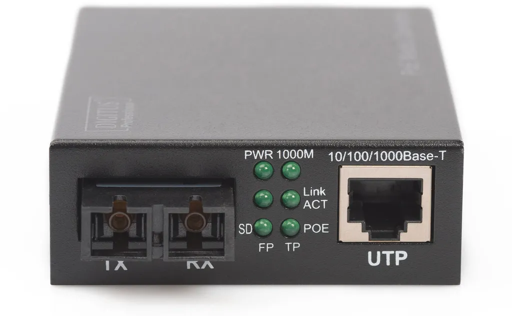 Convertisseur Gigabit PoE PSE SC Multimode avec alimentation intégrée - 8