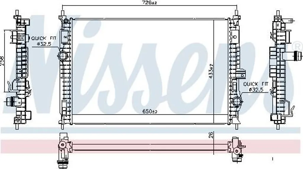 Radiateur moteur pour remplacer OE 1671896780 sur C5 Aircross et 508 II