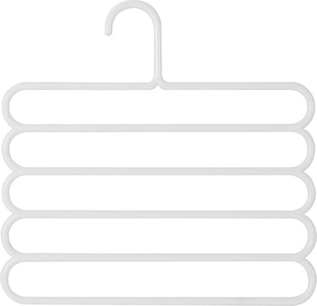 Kleiderbügel nicht rutsch-raumsparende 5 geschichtete Kleiderschrankhaken für Hausfrauen-Weiß