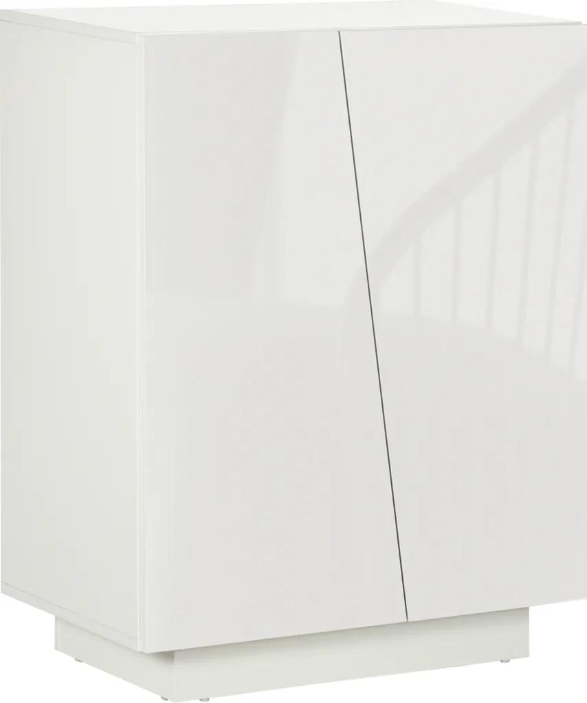 Meuble de rangement blanc laqué avec étagère réglable pour salle à manger