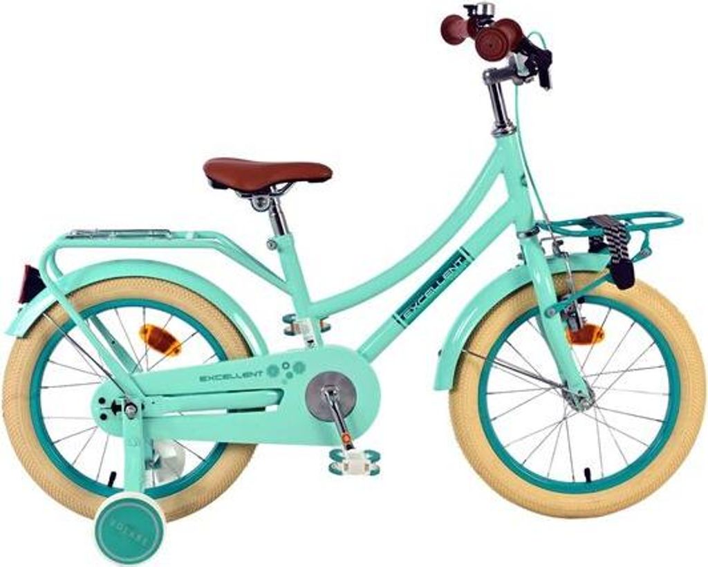 Volare Excellent Kinderfahrrad - Mädchen - 16 Zoll - Grün - 95 % zusammengebaut