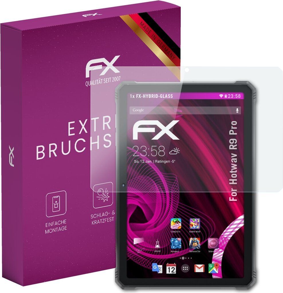 atFoliX FX-Hybrid-Glass Displayfolie kompatibel mit Hotwav R9 Pro Glasfolie