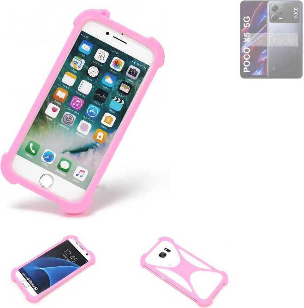 K-S-Trade Handy Hülle kompatibel mit POCO X5 5G Schutz Hülle Bumper Silikon Schutz Hülle Cover Case Silikoncase Silikonbumper TPU Softcase