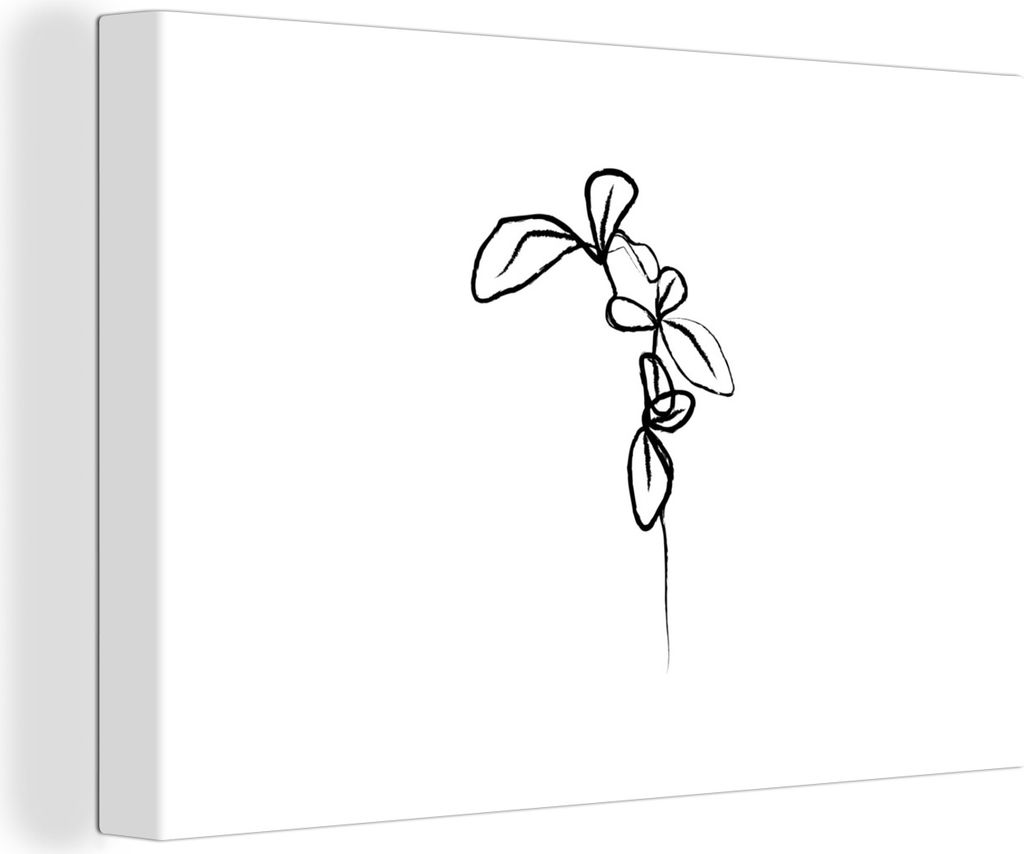 OneMillionCanvasses - Leinwandbilder - 140x90 cm, Blumen - Pflanzen - Strichzeichnungen, Wandbilder Kunstdruck Wanddekoration - Foto auf Leinwand...