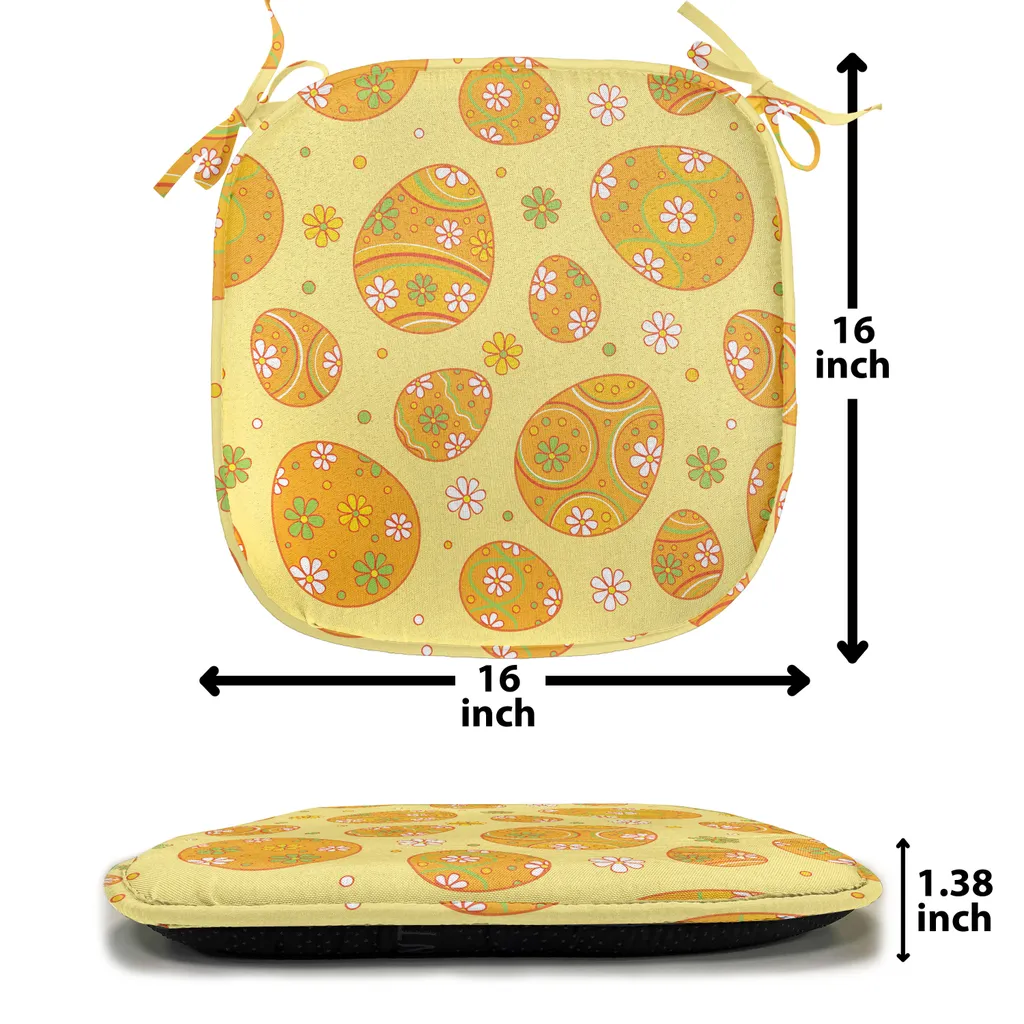 Galettes de chaise de Pâques imperméables 40x40 cm Jaune Orange Vert
