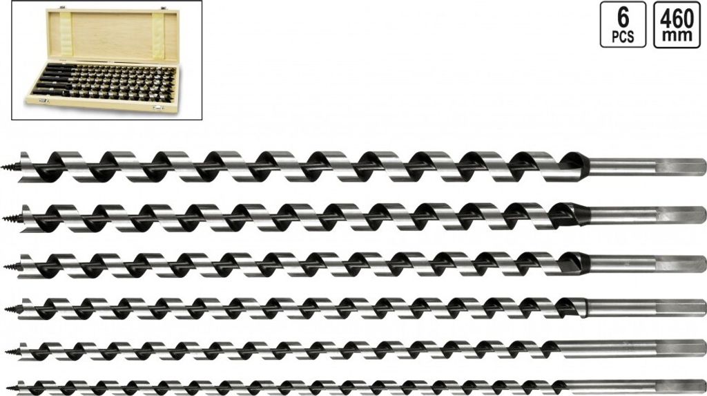 Vorel Wood Drill Set 6 pcs / 460Mm 10 - 20Mm 22466 Image du produit 