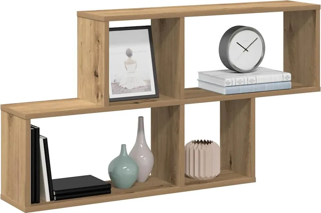 Meuble de Rangement Mural pour Salon et Chambre Aspect Chêne 100 cm