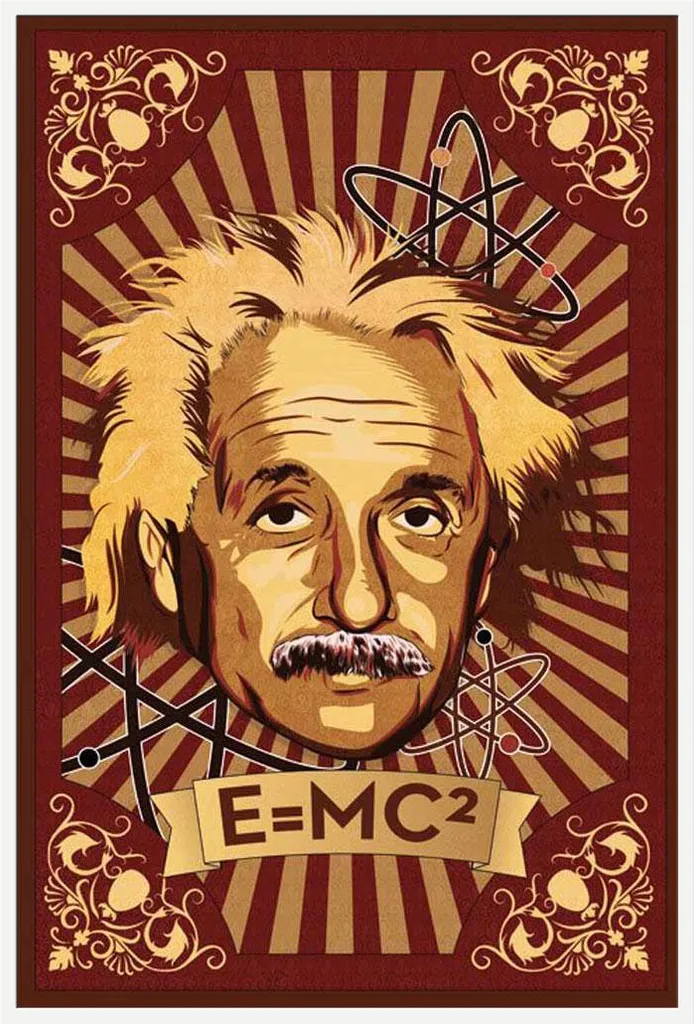 Cadre Photo Mural avec Affiche Einstein et Protection Acrylique Shinsuke