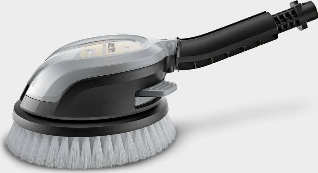A rotating washing brush attachment for a pressure washer.