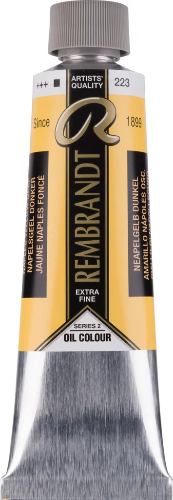 Peinture huile Rembrandt 150ml jaune Naples foncé 223 haute densité