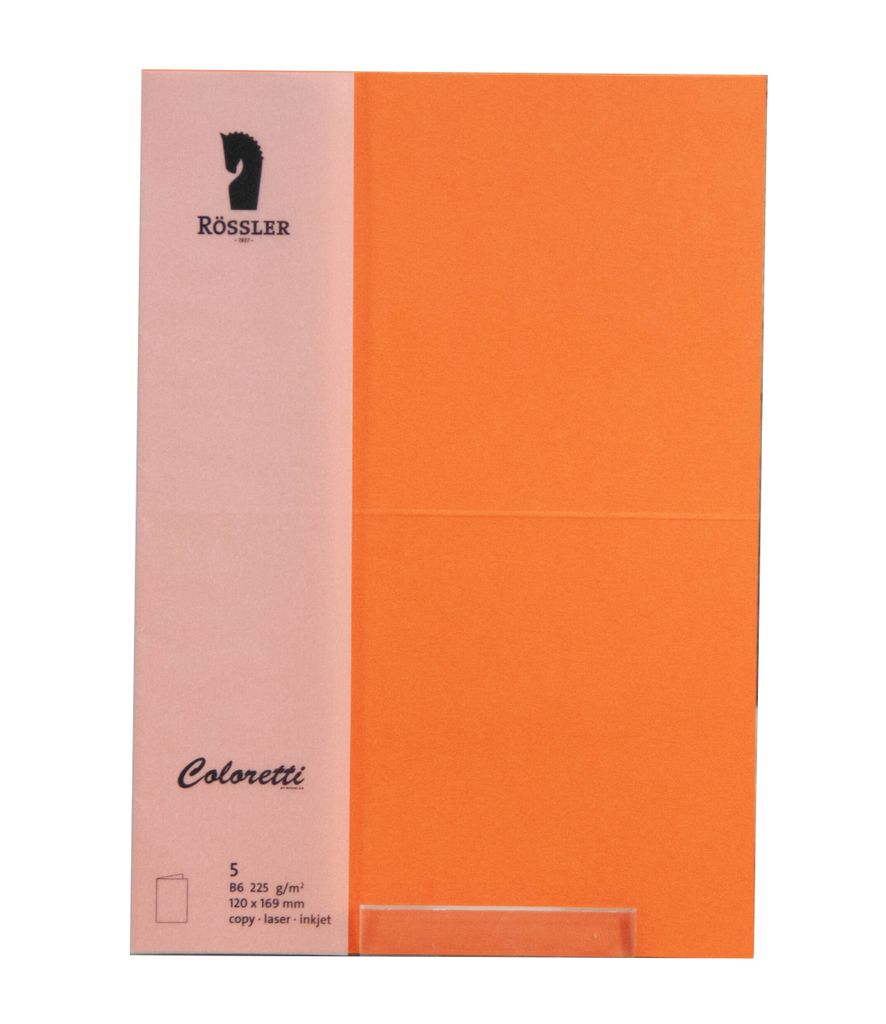 Coloretti Karten B6 Apfelsine im 5er Pack ungefalzt zum Selbstgestalten