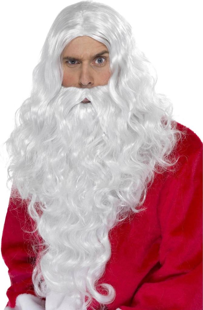 Smiffys - Set aus Bart und Perücke für Herren SM1242 (Einheitsgröße) (Weiß)