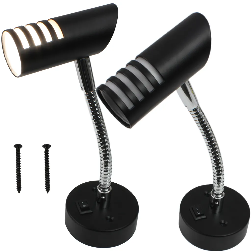 Lampe de lecture LED 12V col de cygne blanc neutre avec interrupteur