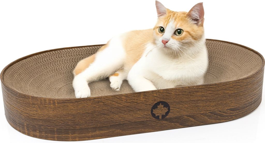 Kratzpappe Apollo · Katzenbett aus Wellpappe · walnuss · Produktbild 