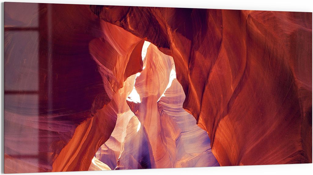 DEQORI Glasbild Echtglas 100x50 cm 'Zauber des Canyons' Wandbild Bild modern Deko