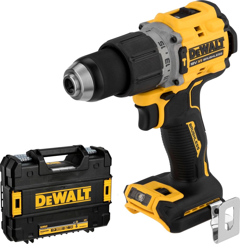 DeWALT DCD805NT-XJ, Wiertarka pistoletowa, Bezszczotkowy, Zdjęcie produktu 