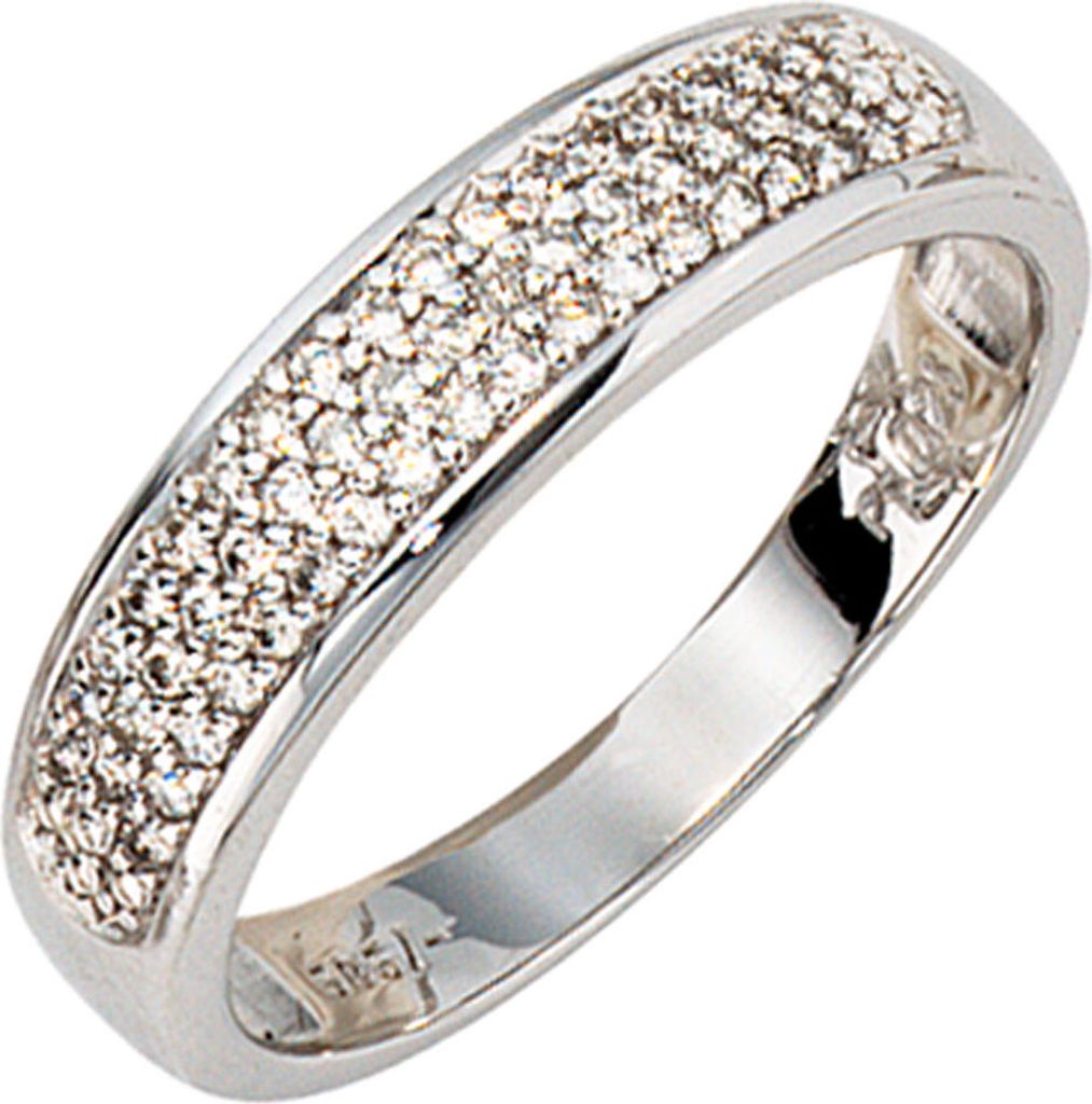 JOBO Damen Ring 585 Gold Weißgold 50 Diamanten Brillanten Produktbild 
