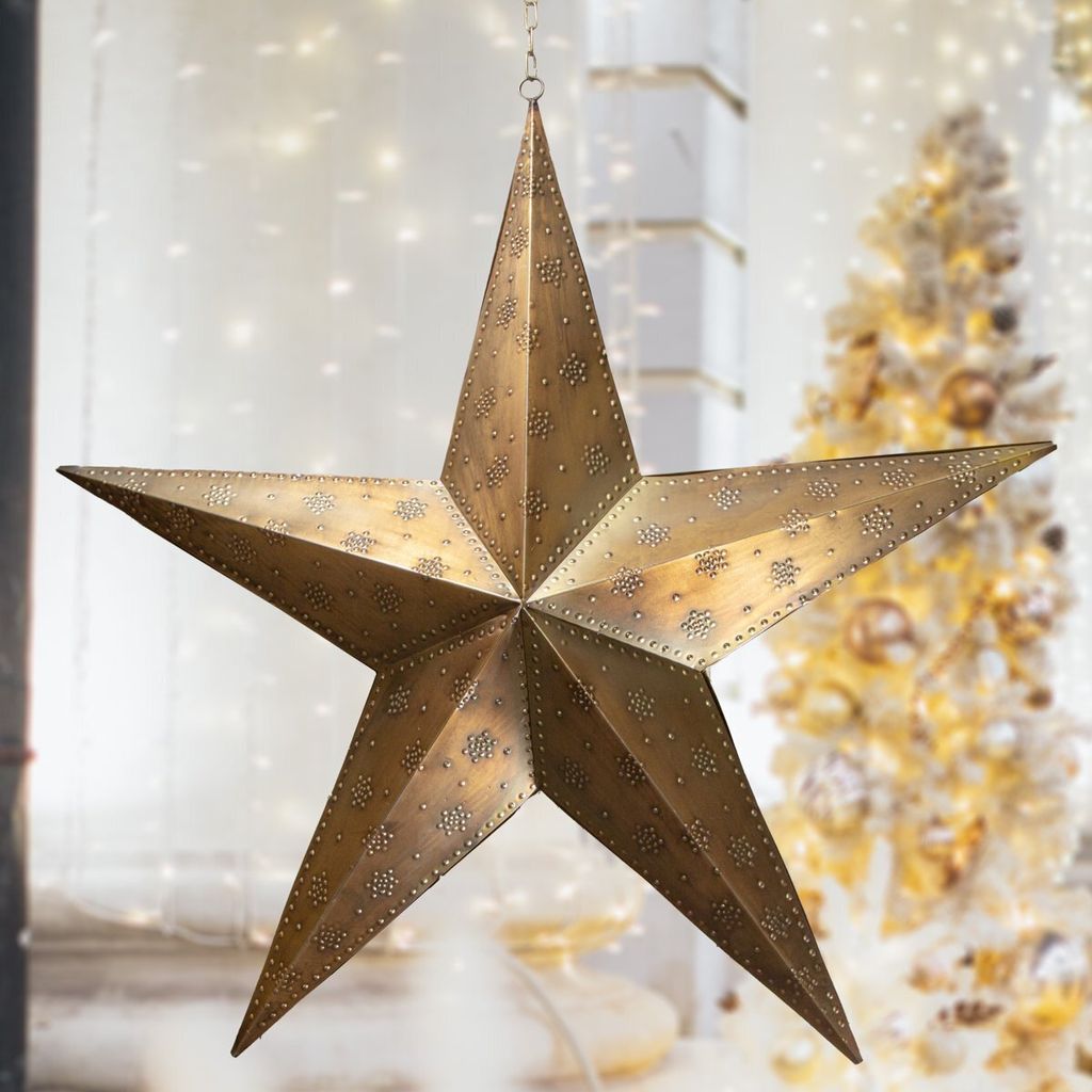 Weihnachtsstern, 3D, Deko, Weihnachten, | Eisen, Messing, Produktbild 