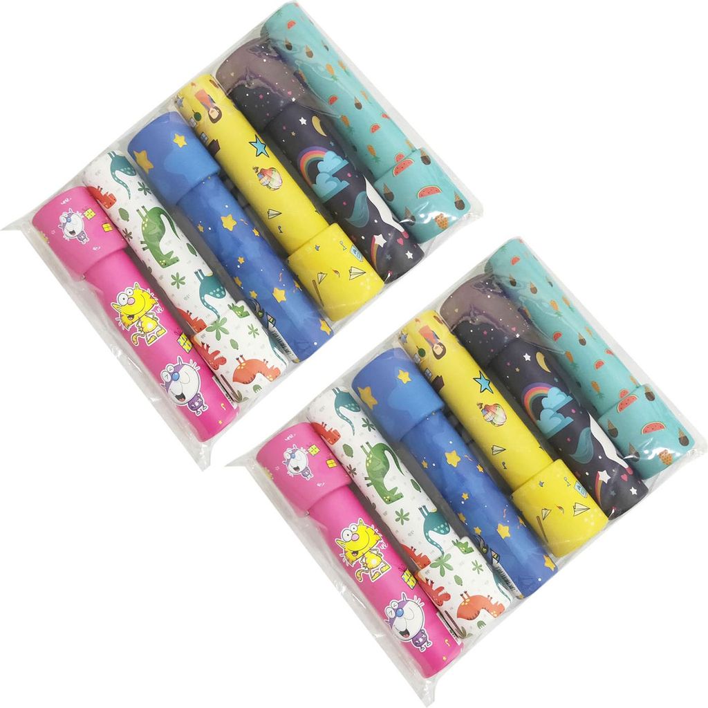 12-teiliges Kaleidoskop, tragbar, bunt, Retro, klassisch, pädagogisches, drehbares Spielzeug für Kinder