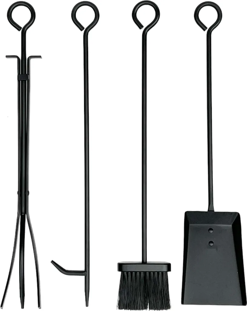 Fini le désordre avec ce range-bûches 72 cm en métal et son serviteur - 5